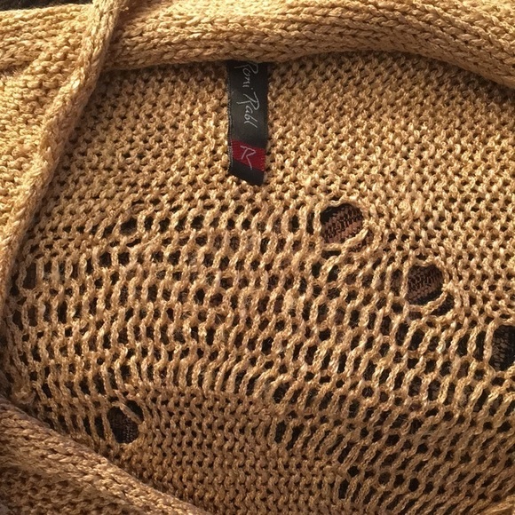 𝅺vintage Roni Rabl Gold Open Weave and Draping Sleeveless Sweater UNIQUE - Picture 2 of 3